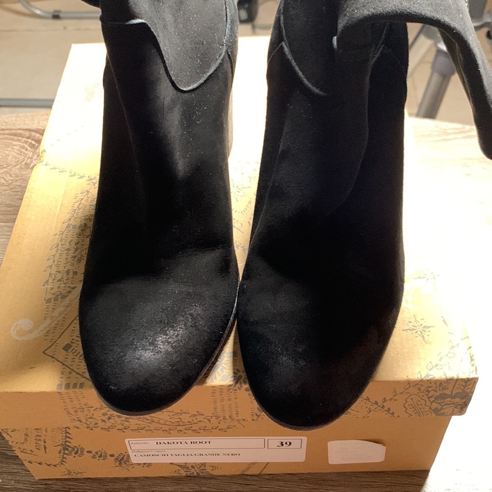 FREE PEOPLE - Dakota Heel Boots in Black Suede EUC Size 39/9 - Picture 12 of 13